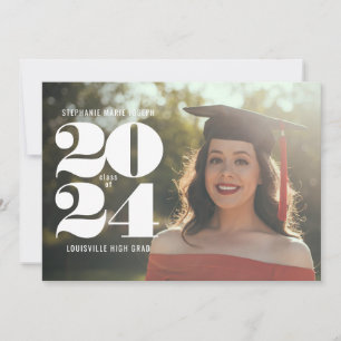 Minimalistiskt, vitt numeriskt datumfoto Studenten Julkort