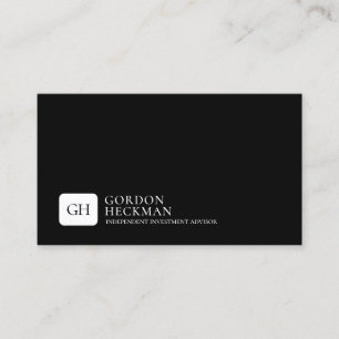 Minimalistiskt, vitt och svart, vitt monogram visitkort