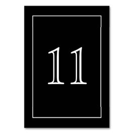 Minimalistiskt vitt på svart Lodrät | Bordsnummer