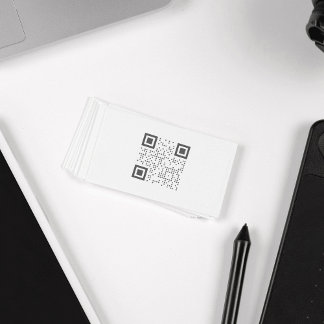 Minimalistiskt vitt QR-Affärskort Visitkort