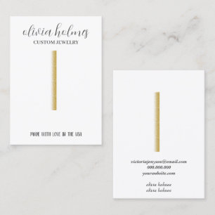 Minimalistiskt vitt, smyckigt affärskort visitkort