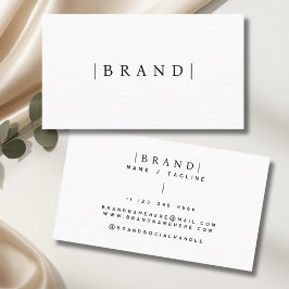 Minimalistiskt, vitt tilläggsmärke namn visitkort