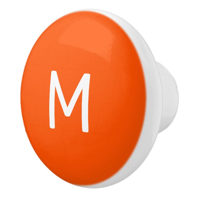 Minimalistiskt vitt utskriftsmonogram på Orange Knopp (Höger)