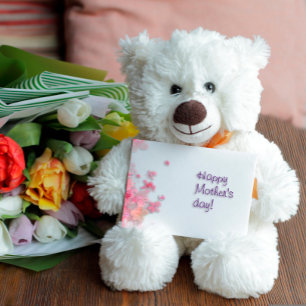 Minimalistiskt vykort för vattenfärgsblomman mors 
