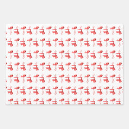 Minimalistiskt Watercolor Red Ribbon Glad helg