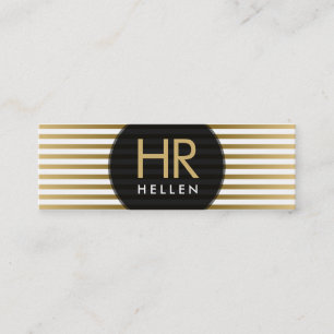 Minimalistiskt White & Guld Rand Mini Visitkort