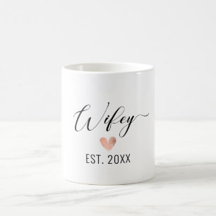 Minimalistiskt Wifey guld foil-hjärta Kaffemugg