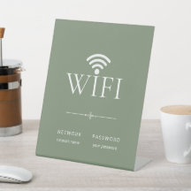 Minimalistiskt Wifi-nätverkslösenords-skylt Muted