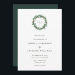 Minimalistiskt Winter Monogram Wandan Bröllop Inbjudningar<br><div class="desc">Inbjudan till minimalistisk Winter Monogram utandningsbröllop</div>