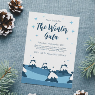 Minimalistiskt Winter Party Inbjudningar