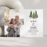 Minimalistiskt Winter Snowy Gräs Träd Photo Bröllo Spara Datumet<br><div class="desc">Det här är ett minimalistiskt vinterkort för Träd Anpassningsbar Bild Bröllop spara datum i Gräs!</div>