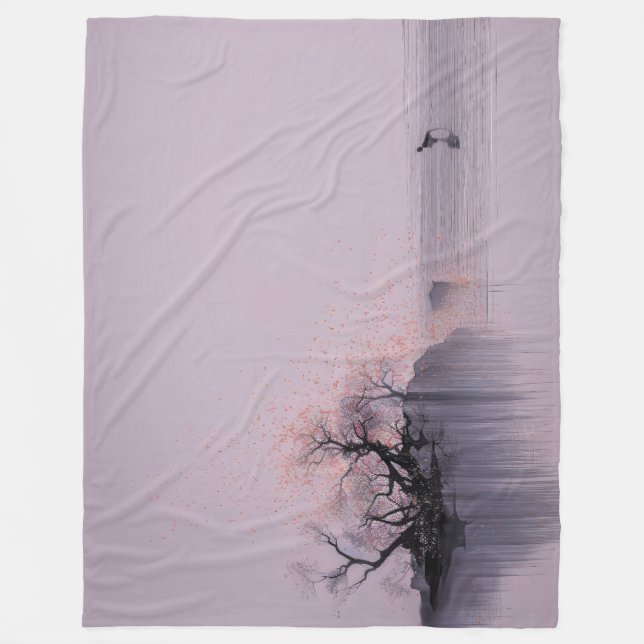 Minimalistiskt Zen liggande Fleecefilt (Framsidan)