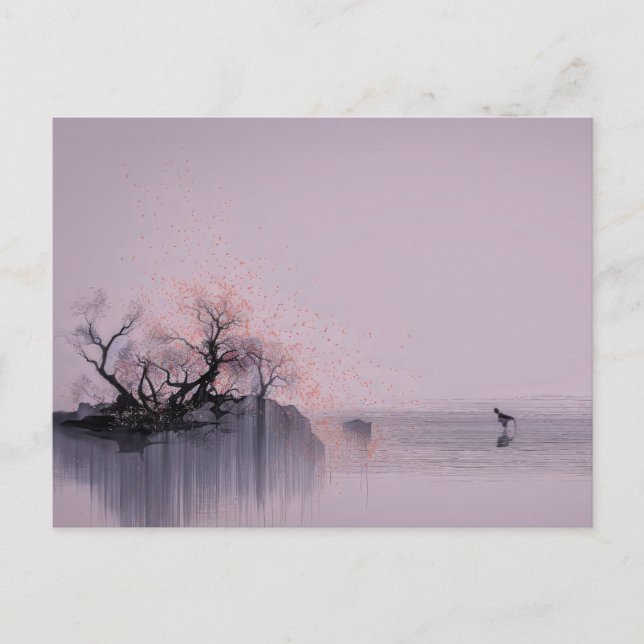 Minimalistiskt Zen liggande Vykort (Framsida)