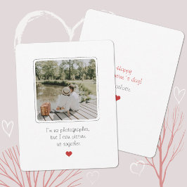 Minimalistist Valentine Day Heart Photo Julkort