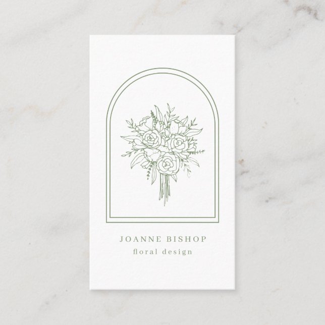 Minimalistkonstblommor säljer florist visitkort (Framsida)