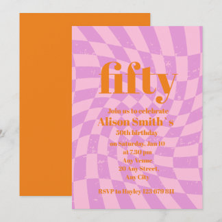 Minimalistkontroll av återställande av 50:e Födels Inbjudningar