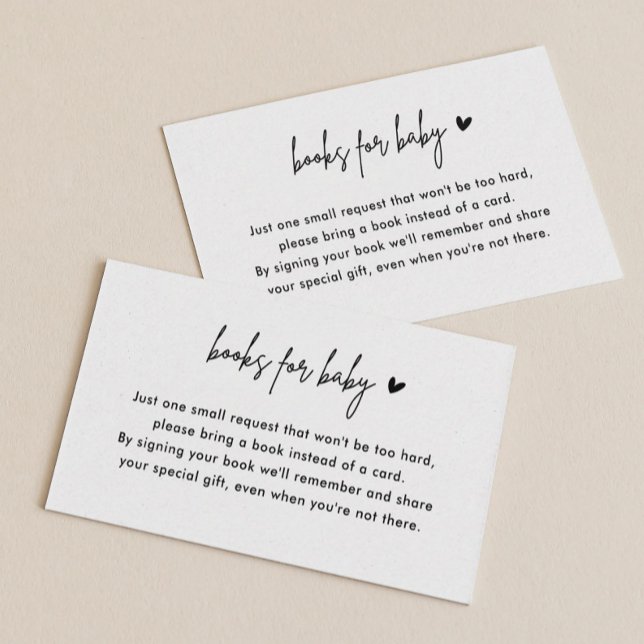Minimalistkort för Bok-begäran om babyutläsare Tilläggskort (Skapare uppladdad)