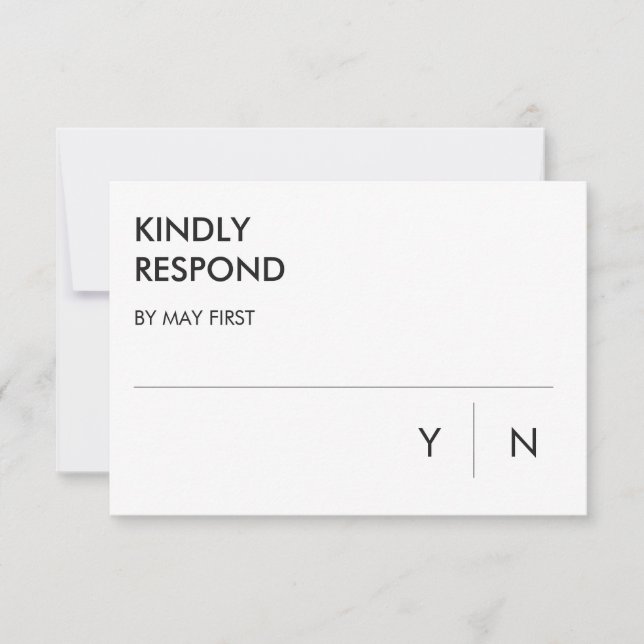 Minimalistkort för Bröllop OSA Inbjudningar (Framsida)