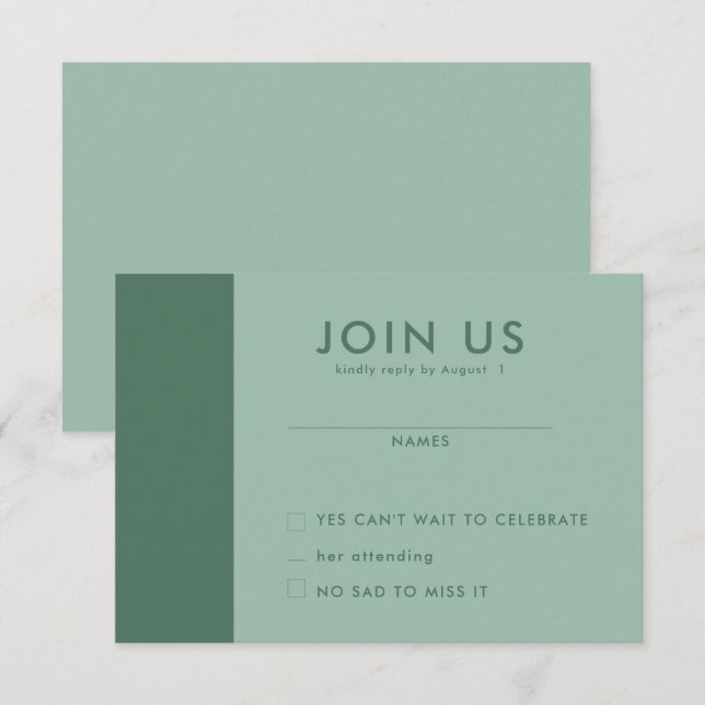 Minimalistkort för Bröllop OSA Inbjudningar (Fram/baksida)