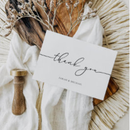 Minimalistkort för det moderna Bröllop Tack Kort