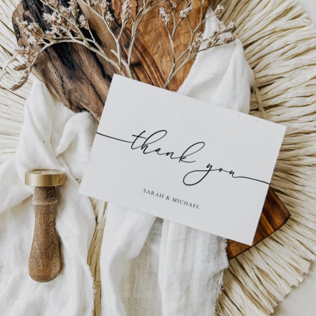 Minimalistkort för det moderna Bröllop Tack Kort (Skapare uppladdad)