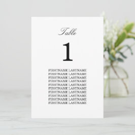 Minimalistkort för elegant Guest Namn Bord