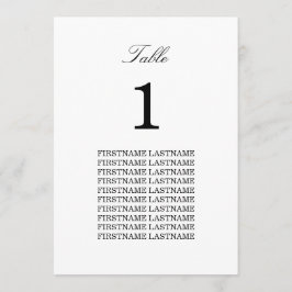 Minimalistkort för elegant Guest Namn Bord