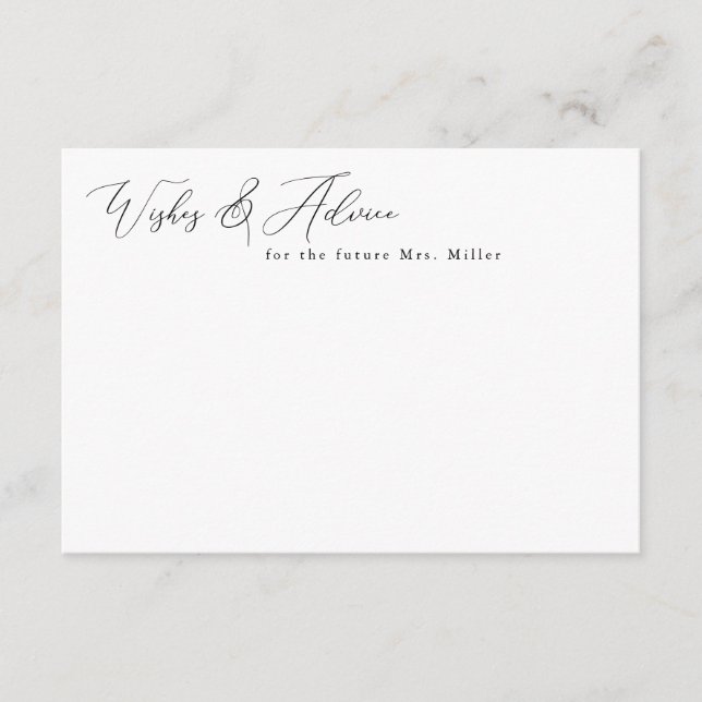 Minimalistkort för elegant och Önskemål Tilläggskort (Framsida)