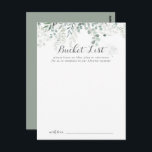 Minimalistkort för Eukalyptus Bröllop-bucket Vykort<br><div class="desc">Dessa minimalistiska eucalyptus bröllop-bocketkort är perfekten för en rustisk bröllopsmottagning eller möhippa. Utformningen har grönt eucalyptus löv för vattenfärgsfärgers elegant. Ändra ordalydelsen till kostym vid alla livshändelser. Bucketlistskylten säljs separat.</div>