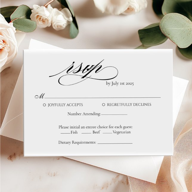 Minimalistkort för kalligrafi av elegant Bröllop O Inbjudningar (Skapare uppladdad)