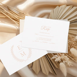 Minimalistkort för Laurel Monogram-Bröllop OSA