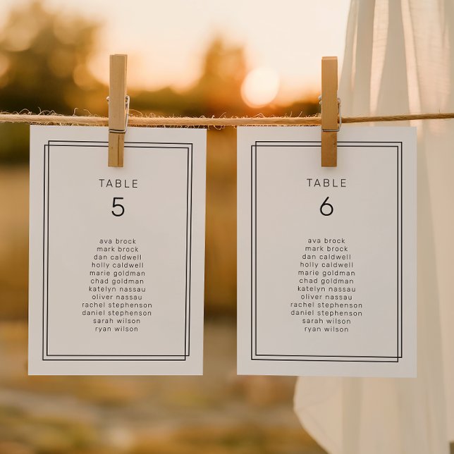 Minimalistkort för passagerarlistor i Bröllop (AVERY Minimalist Wedding Seating Chart Cards)