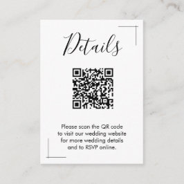 Minimalistkort för QR-kod för Bröllop Tilläggskort