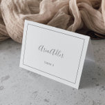 Minimalistkort för Silver Bröllop Bordsnummer<br><div class="desc">Dessa minimalistiska platskort från silver bröllop är perfekt för ett enkelt bröllop. Den moderna romantiska designen har klassiskt silver grått och vit typografi parad med en rografi av rustik men elegant med vintagens handskrivet stil. Anpassade i alla färg. Behålla designen enkel och elegant, som den är, eller anpassa den genom...</div>