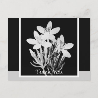 Minimalistkort för svartvit Blommigt Vykort
