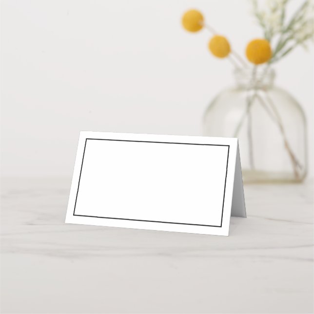 Minimalistkort för vita och svarta Bröllop Placeringskort (Framsida)