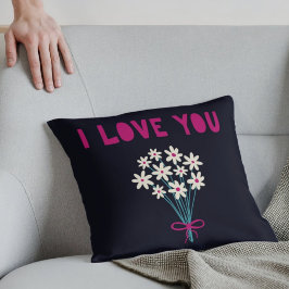 Minimalistkrutsblommor i kärlek till Mors dag Kudde