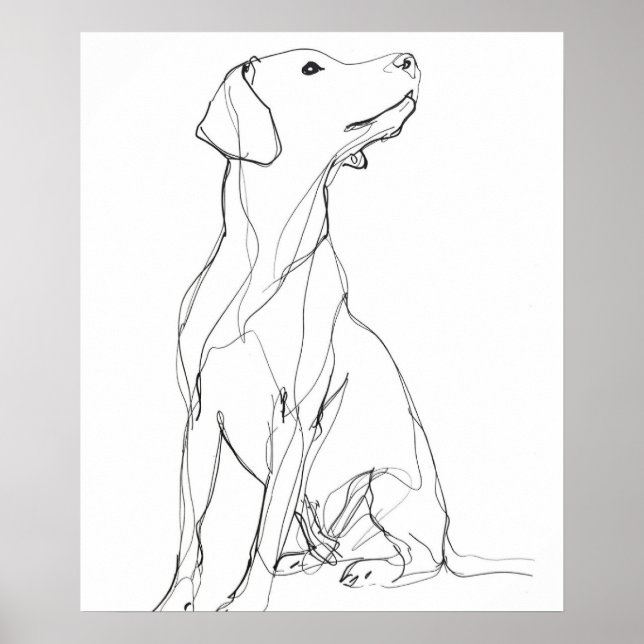 Minimalistlinje hund III Poster (Framsidan)