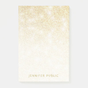Minimalistmall för modern Elegant Guld Glitter Post-it Block