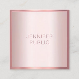 Minimalistmall för modern Elegant i Ro Guld Fyrkantigt Visitkort