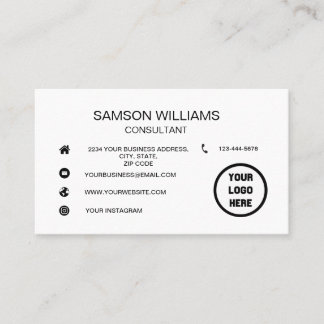 Minimalistmedieikoner för anpassningsbar Logotyp S Visitkort