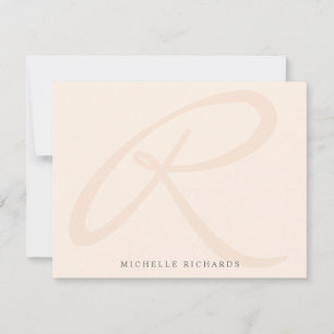 Minimalistmonogram för viskper Rosa och Namn Anteckningskort