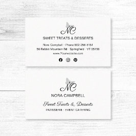 Minimalistmonogram svarta medieikoner i Social Visitkort