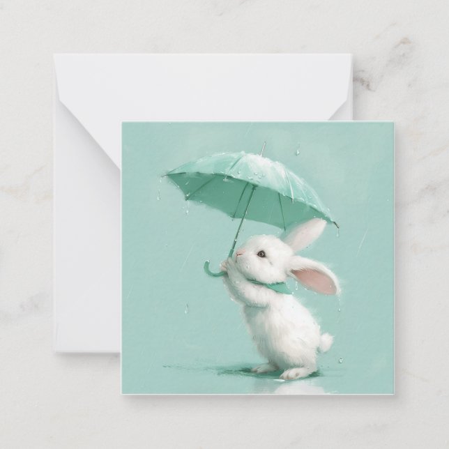 Minimalistmuseer: Låt regndroppar styra er Bunny Anteckningskort (Framsida)