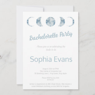 Minimalistpartiet Måne Phases Bachelorette Inbjudningar