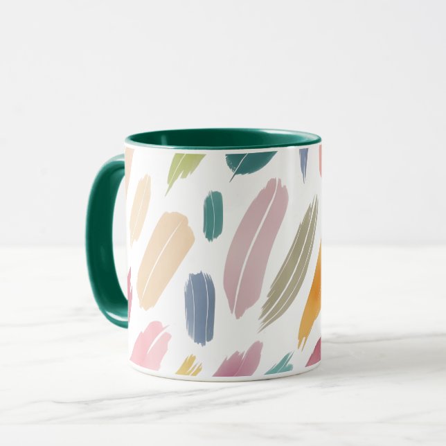 Minimalistpenseldrag för Pastel Abstrakt Mugg (Framsida vänster)