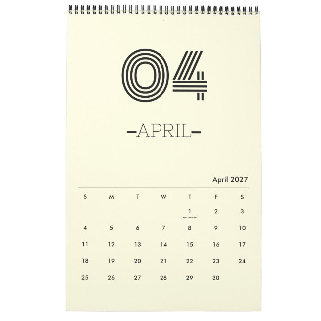 Minimalistplaneringskalender Kalender (Apr 2027)