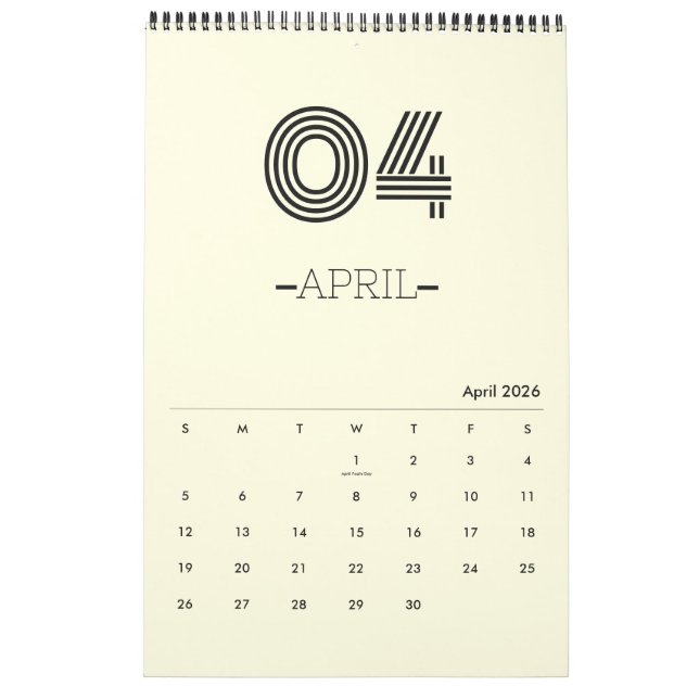 Minimalistplaneringskalender Kalender (Apr 2026)