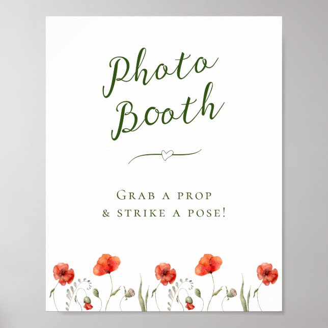 Minimalistpoppies fotobooth-tecken poster (Framsidan)
