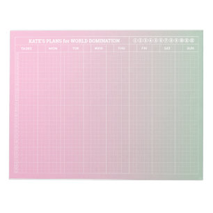Minimalistprogram för pastellGrönt Rosa GRID Vec Anteckningsblock